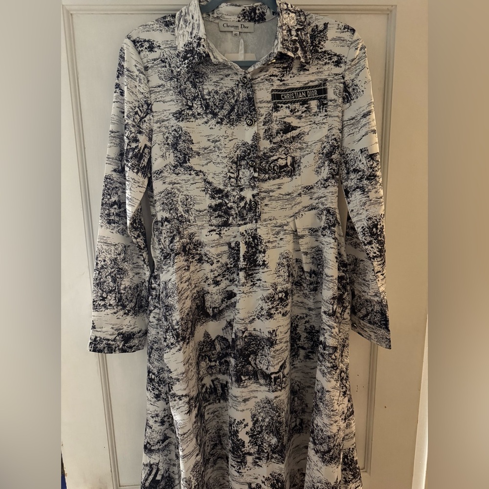 Dior Monochrome Graphic Button-Up Shirt